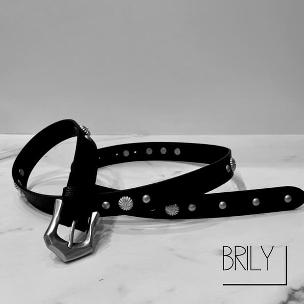 [Unisex] SUN 에스닉 빈티지 스터드 이태리 소사죽 웨스턴 벨트
