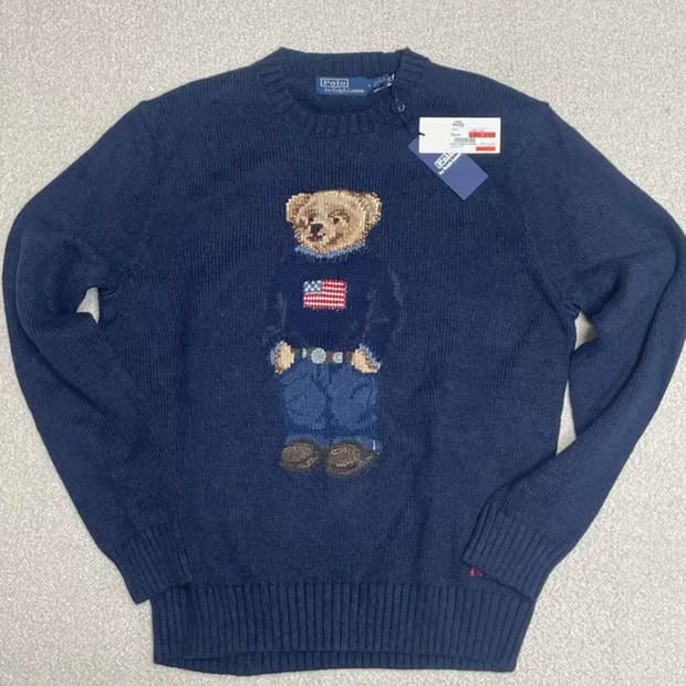 폴로 성조기 베어 니트