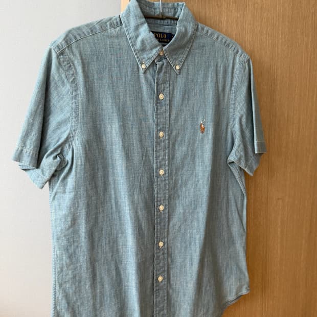 폴로 랄프로렌 ﻿클래식핏 샴브레이 데님 반팔 셔츠