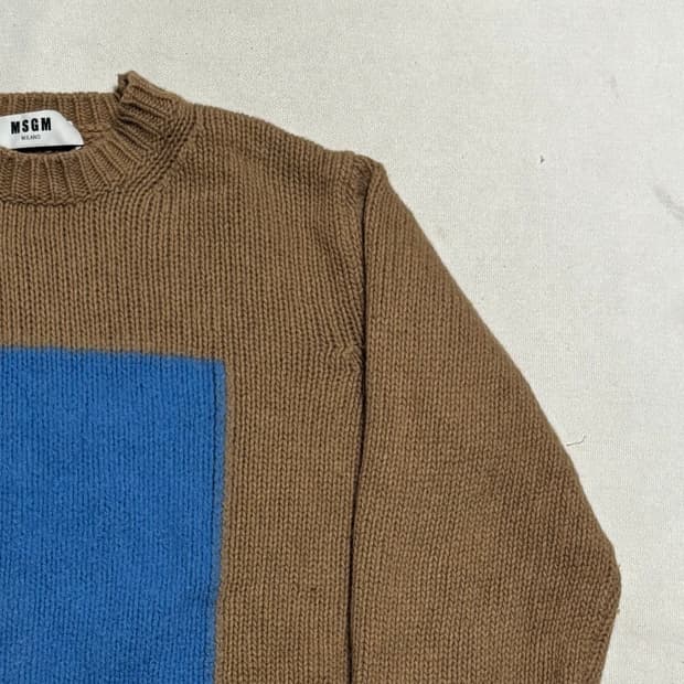 M MSGM 브라운 울 니트
