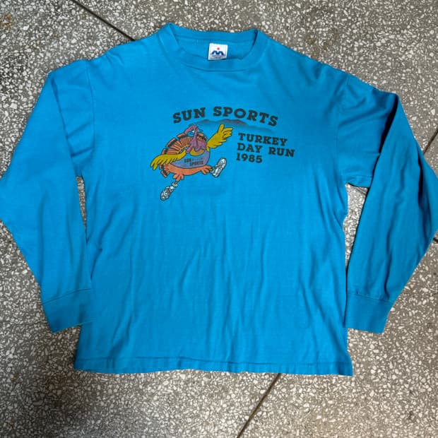 80s sun sports 싱글스티치 러너 프린팅 빈티지 롱슬리브