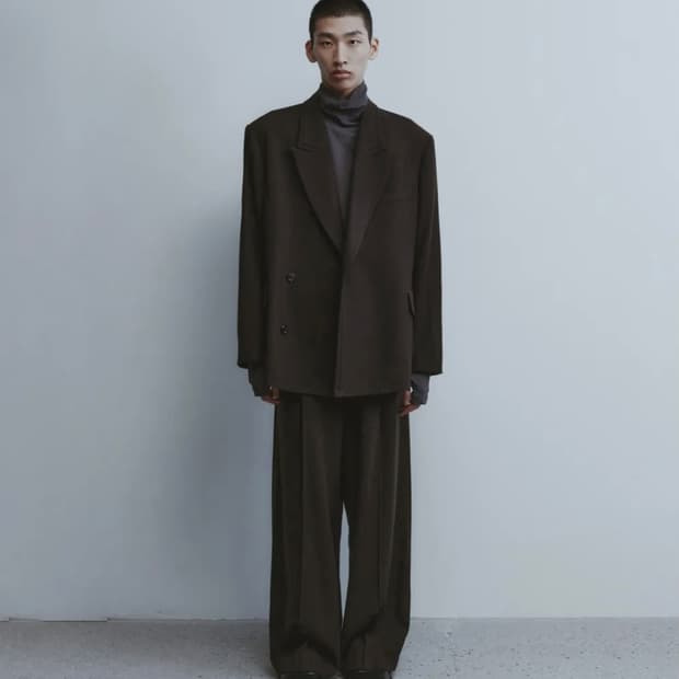 유스 더블 블레이저 자켓 (Brown, M)