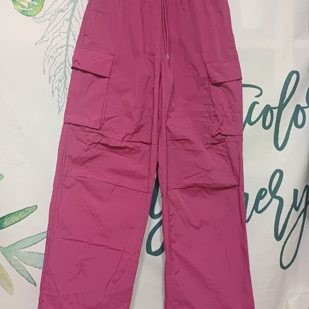 코드그라피/남녀공용/세미와이드 카고 나일론 바스락팬츠 