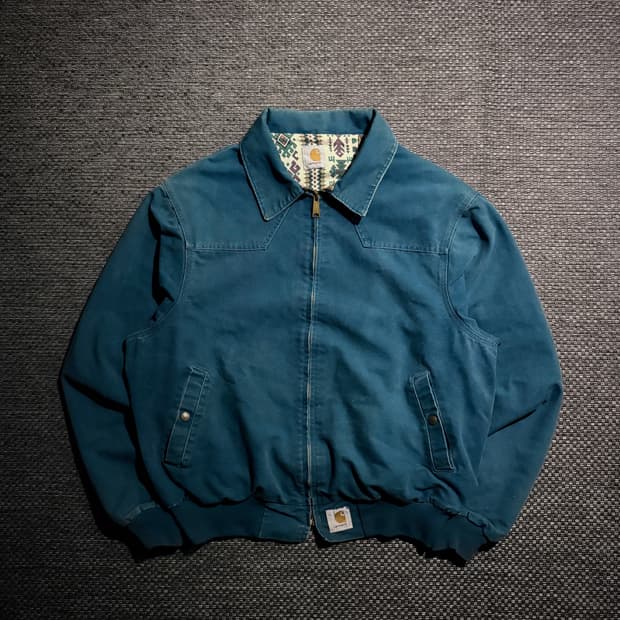 90s 칼하트 아즈텍 산타페 JS1155 TEAL BLUE L USA