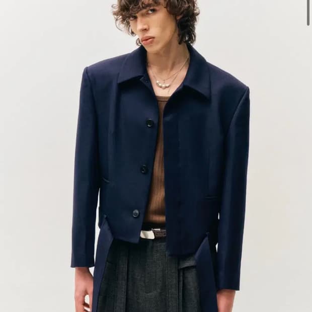 48) 노이어 럭스 울 벨티드 크롭자켓