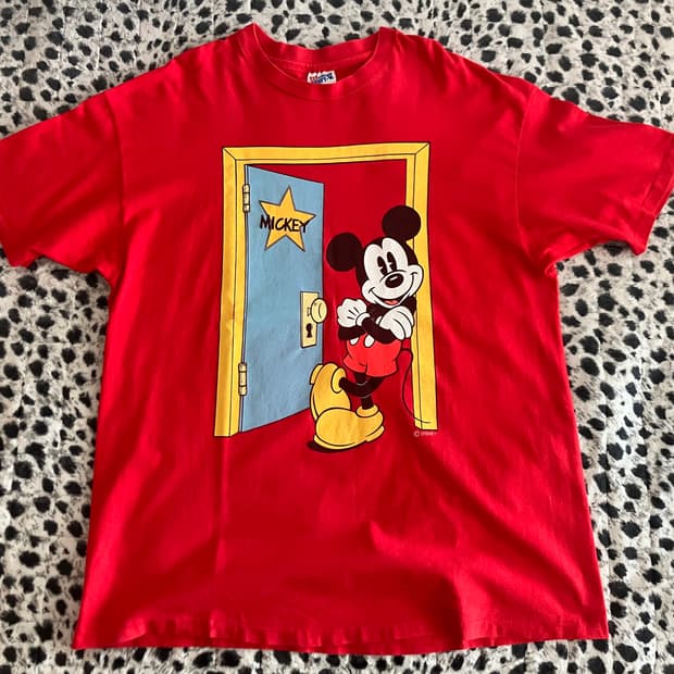 빈티지 USA 90s Hanes 헤인즈 미키마우스 싱글스티치 티셔츠 XL