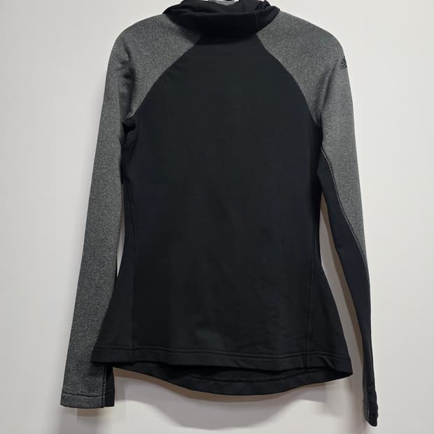 아디다스 여성 기모 짚업 블랙/회색