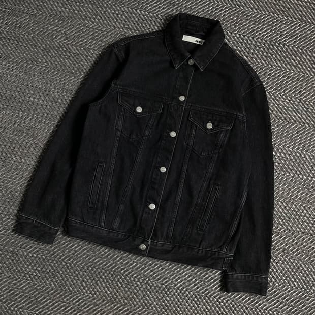 빈티지 흑청 데님 트러커 자켓y 4806