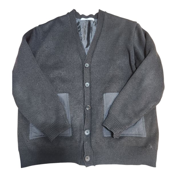 에잇세컨 블랙 니트 포켓 남성가디건