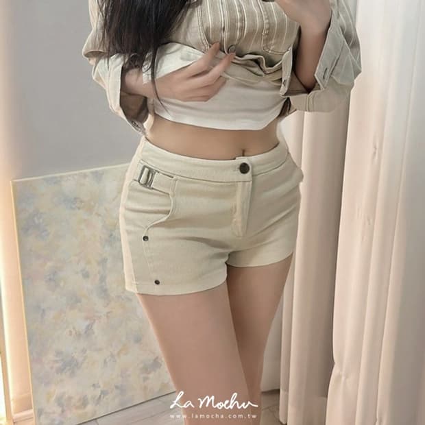 옆버클 포켓 숏팬츠 코튼스판 (S/M)