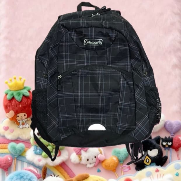 콜맨 체크 백팩 모리가방 하구미가방