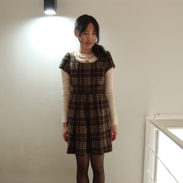 브라운 핑크 원피스