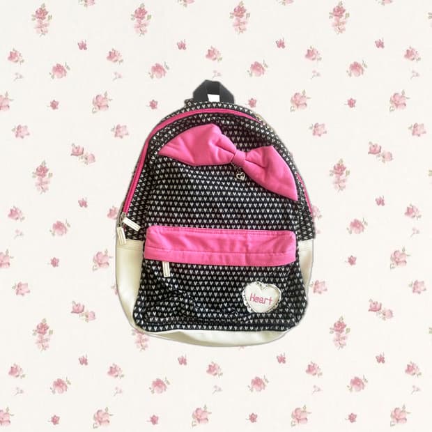 모리걸 빈티지 헤이세이 리본 하트 백팩 🎀💝🖤