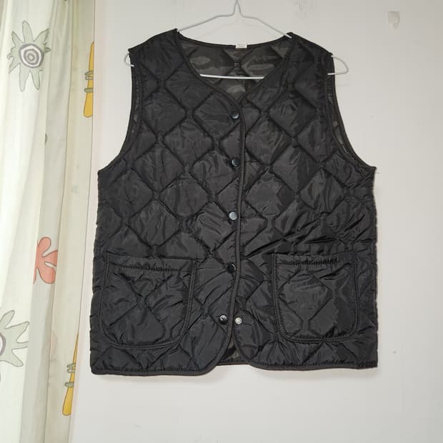 다이아 퀼팅 패딩 조끼 블랙 F(95)