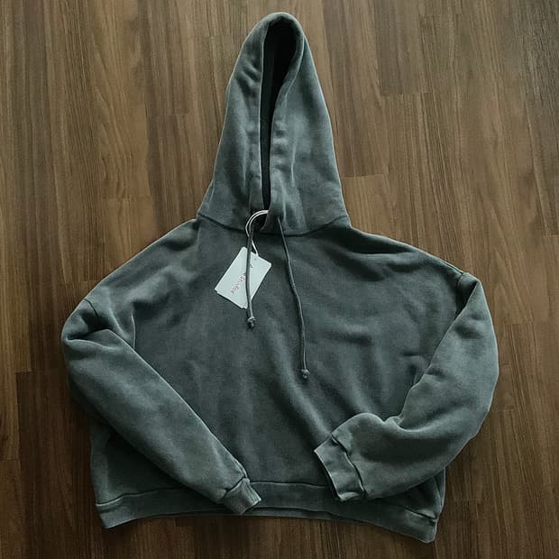 아크네 스튜디오 후드 스웨터 로고 패치 페이디드 블랙