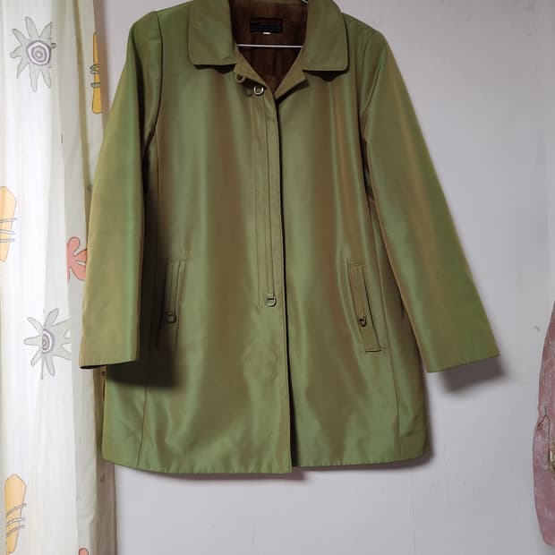 시니어용 올리브 그린 간절기 코트 66~77