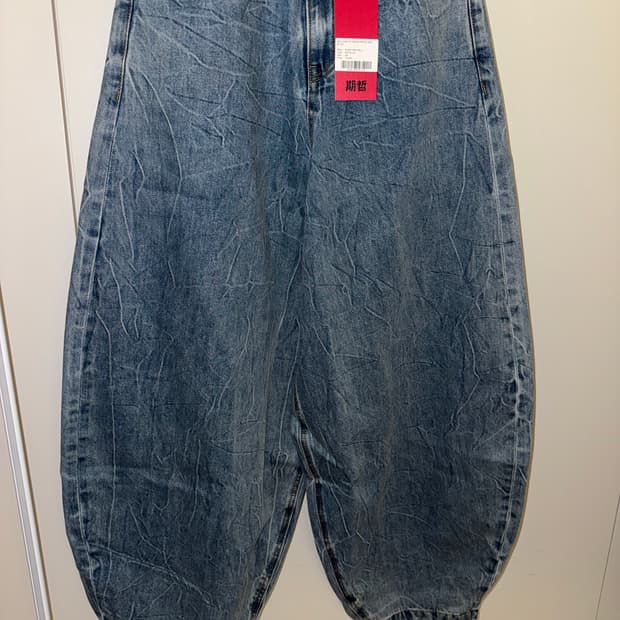 기철 벌룬핏 데님 팬츠 미드블루 