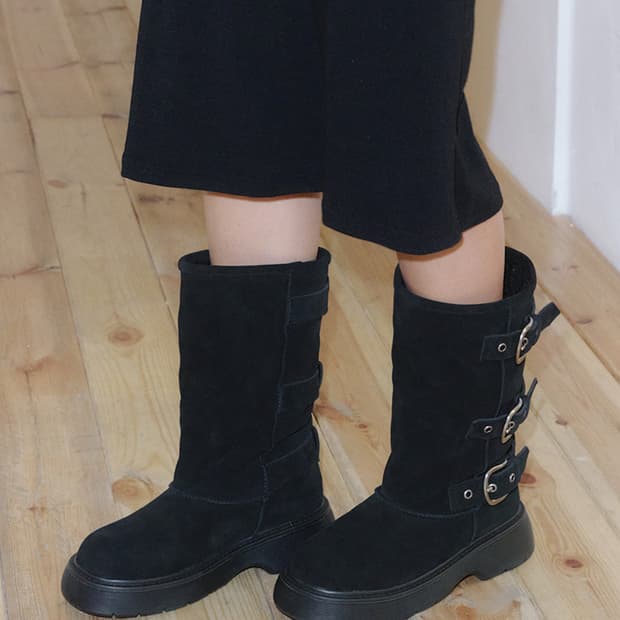 Kiho 퍼 부츠 블랙 240