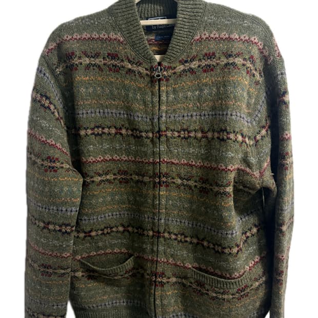 빈티지 폴로 니트 집업