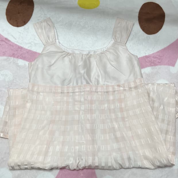 복숭아 체크 미니 원피스 | 구매자 한정 증정품ෆ