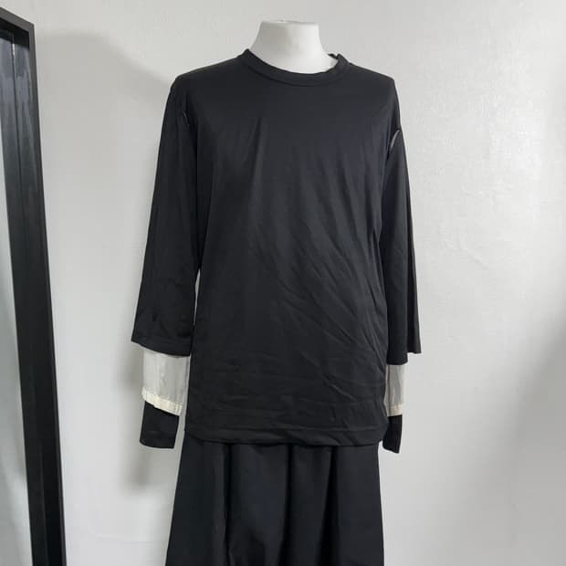 22aw 꼼데가르송 옴므플러스 레이어드 폴리 스웨터 m
