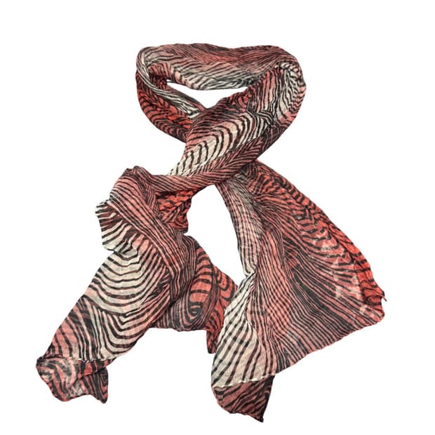 Red color zebra scarf