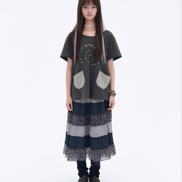 소노노모리 GLITTER STAR POCKET OFF-TEE