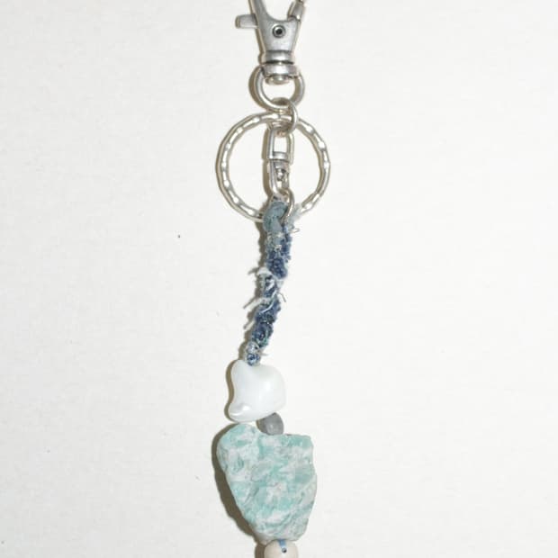 아마조나이트-자개-명주 열쇠고리