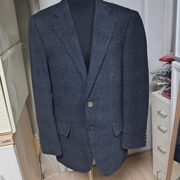 반도INC 울 실크 혼방 체크 모 자켓 95~100