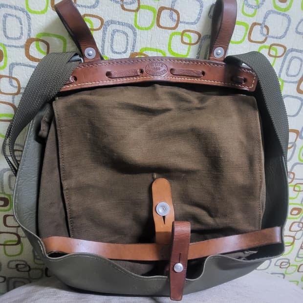 스위스군 브래디백 캔버스 가죽 숄더백 