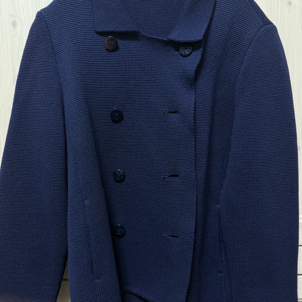 네이비 더블 니트 가디건 일본빈티지