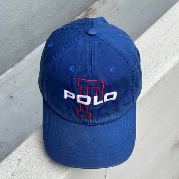 [F] 폴로 랄프로렌 빈티지 듀얼로고 빈티지 블루 볼캡 모자