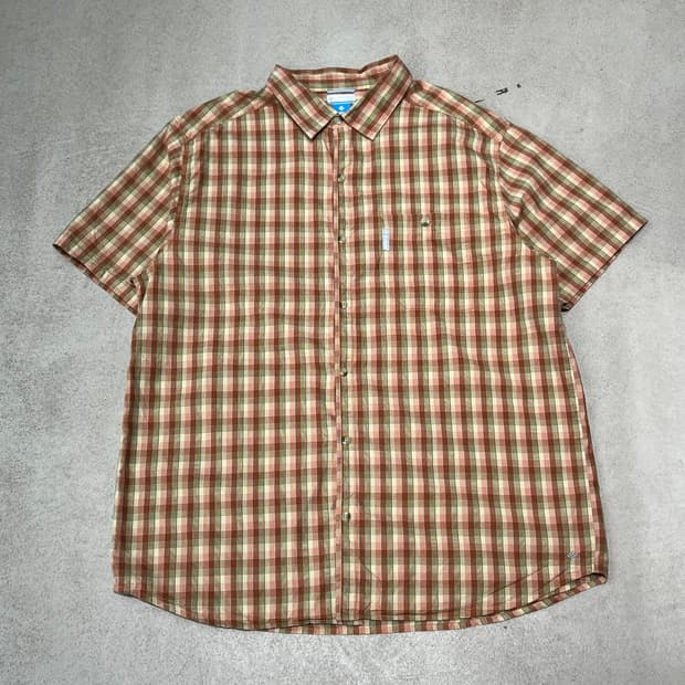 컬럼비아 체크 하프셔츠 s10958