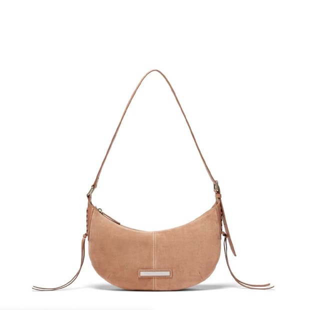 (새상품) 마땡킴 하프문 스웨이드 레더백