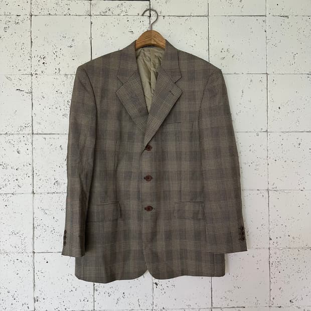 100 YSL 입생로랑 체크 블레이저