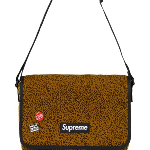 슈프림 벨벳 메신저백 크로스백 탄 레오파드