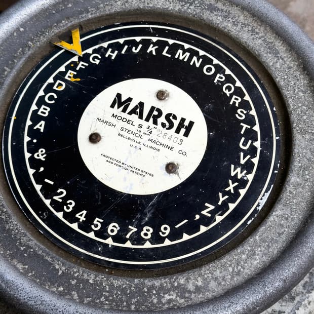 빈티지 소품 USA Marsch 스텐실 머신 