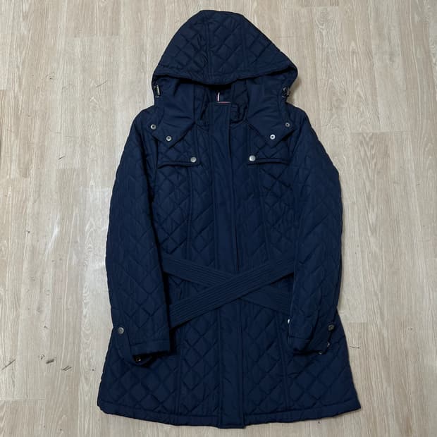 타미힐피거 여성 클래식 트렌치 롱 퀼팅점퍼 롱패딩 M/95 