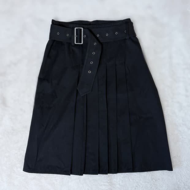 Burberry 버버리 런던 나나깔 고스 펑크 플리츠 벨트 스커트 ≽^•