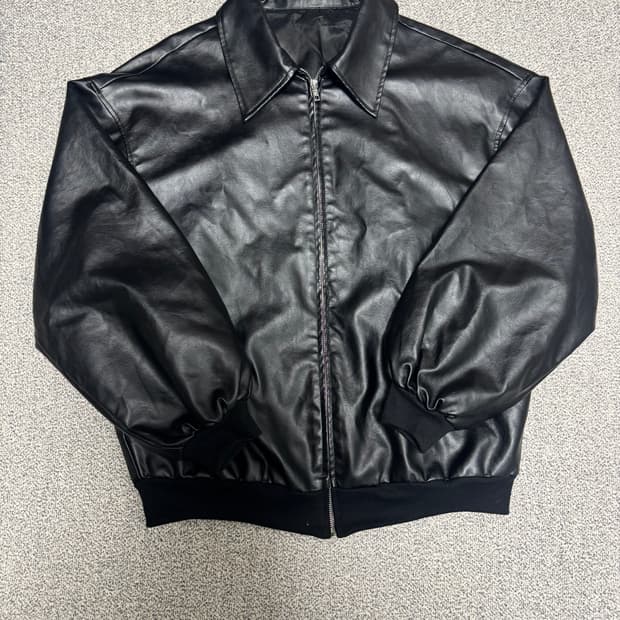 •Vintage 이글 백프린트 레더 자켓 