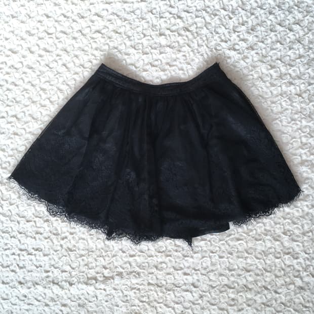 jpn vintage ingni black lace skirt