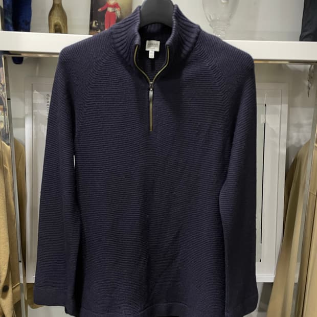 아르마니/딥퍼플 반집업니트티(S)