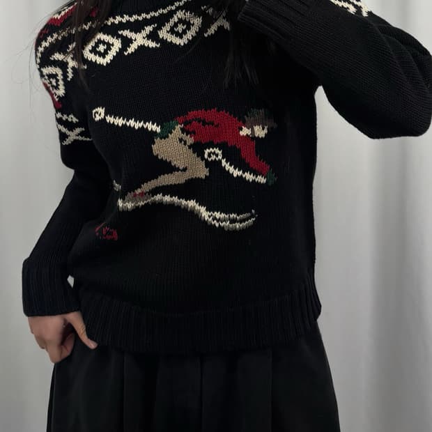 폴로 다운힐 스키어 그래픽 니트