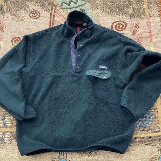 90s 자메이카 파타고니아 신칠라 스냅-T 다크그린