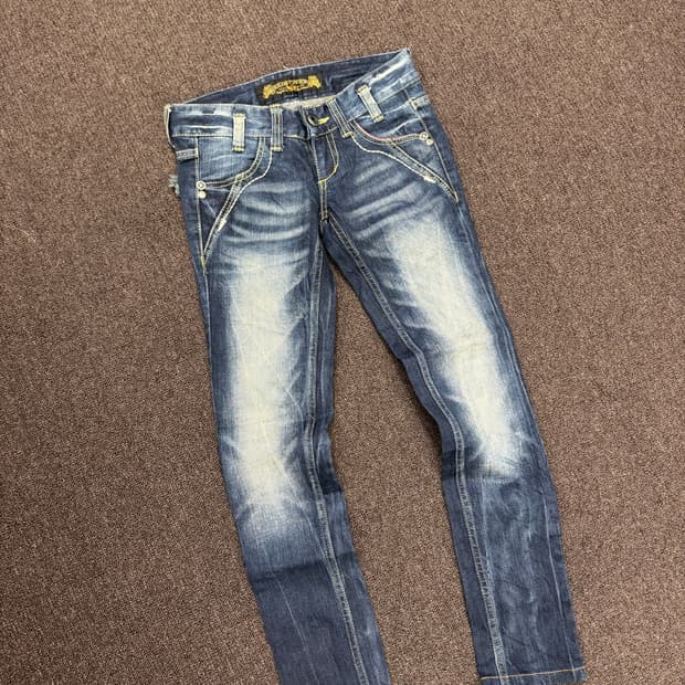 24)레드페퍼 빈티지 Y2K 큐빅 포인트 로우라이즈 데님팬츠