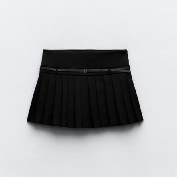 자라 벨트 플리츠 스커트 팬츠