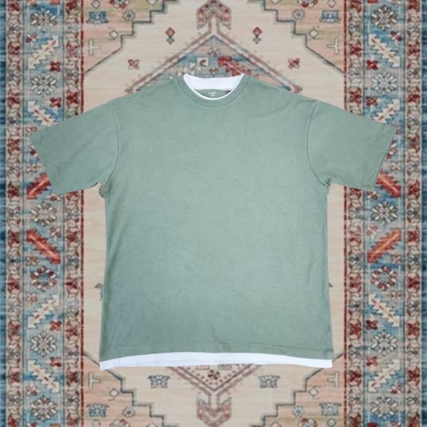 USA Fabric 레이어드 반팔 티셔츠 LL
