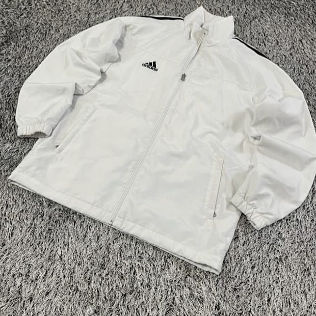 아디다스 화이트 바람막이 트랙탑 져지자켓 95/M