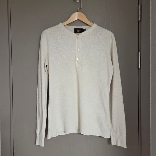 RRL 더블알엘 와플 헨리넥 긴팔 티셔츠 M