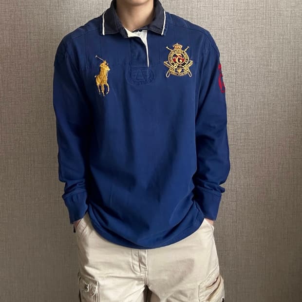 폴로 랄프로렌 엠브로이드 빅포니 럭비 긴팔 티셔츠